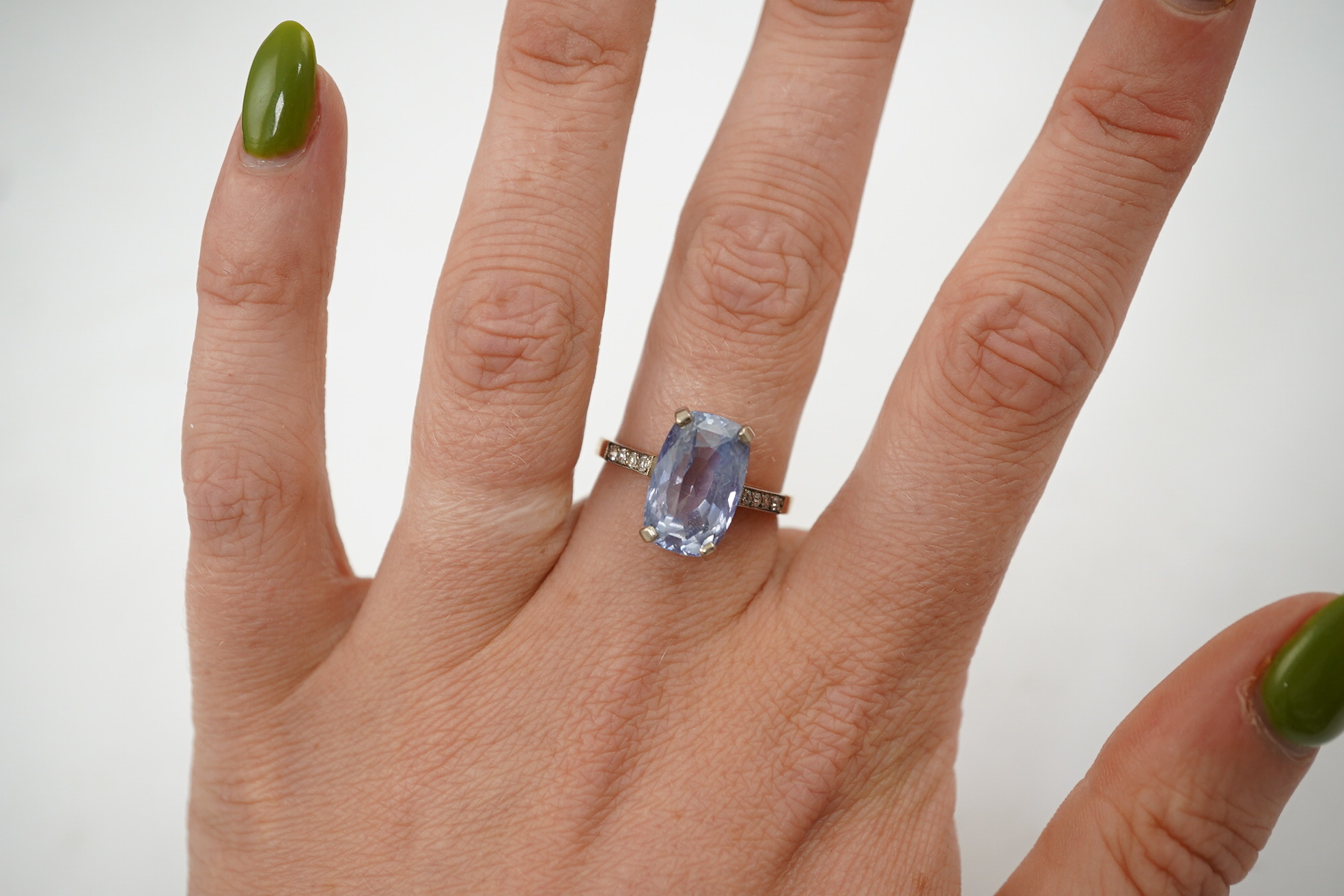 A sapphire and diamond ring, France, first half 20th century